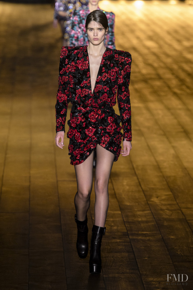Alexandra Maria Micu featured in  the Saint Laurent fashion show for Autumn/Winter 2018