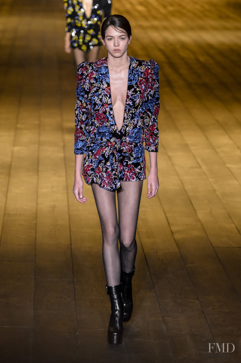Maria Miguel featured in  the Saint Laurent fashion show for Autumn/Winter 2018