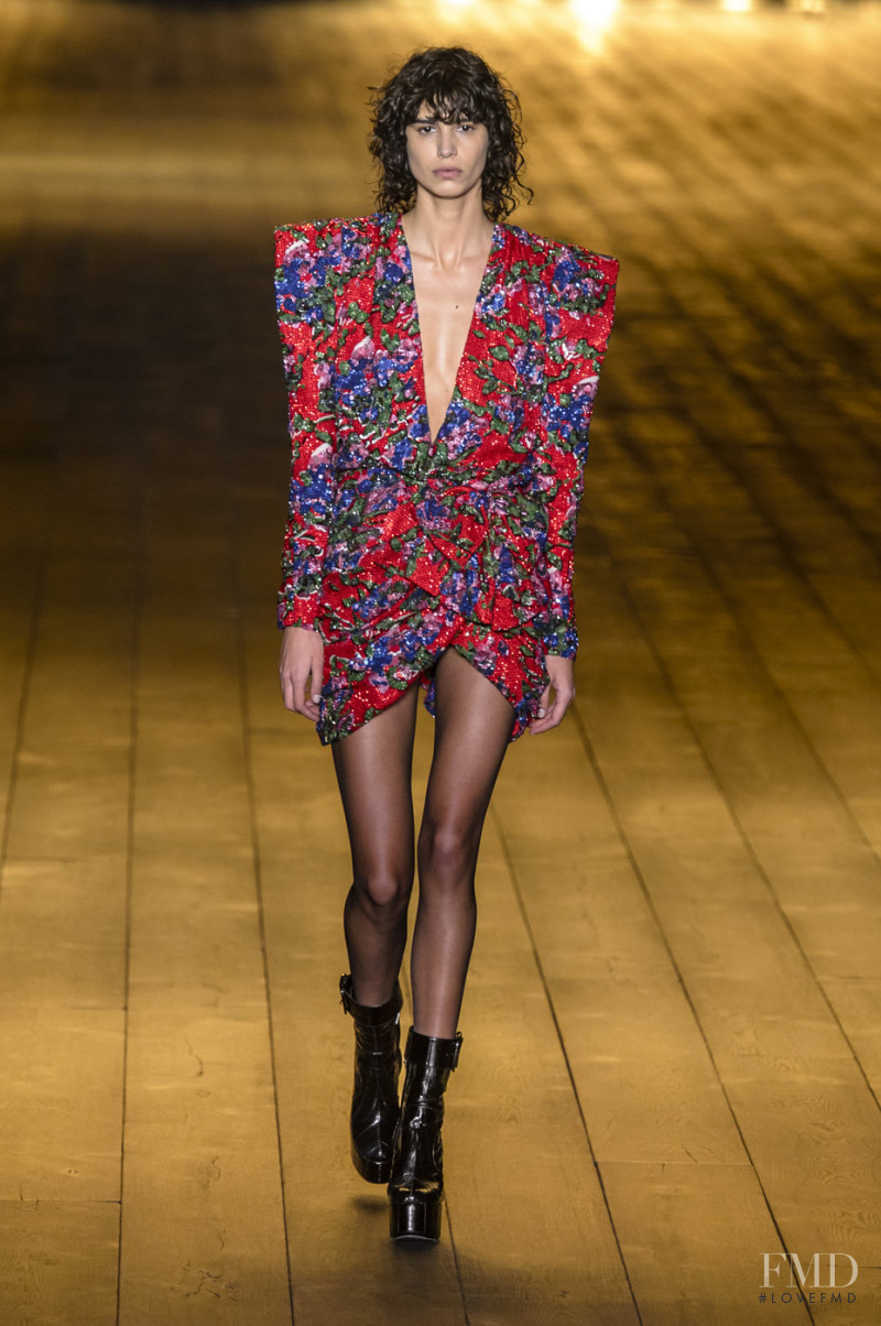 Mica Arganaraz featured in  the Saint Laurent fashion show for Autumn/Winter 2018