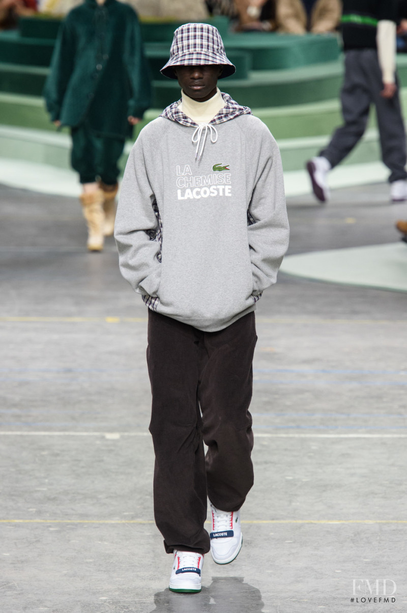 Malick Bodian featured in  the Lacoste fashion show for Autumn/Winter 2018