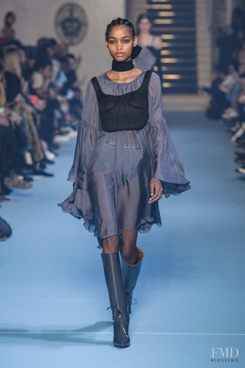 Blesnya Minher featured in  the Off-White fashion show for Autumn/Winter 2018