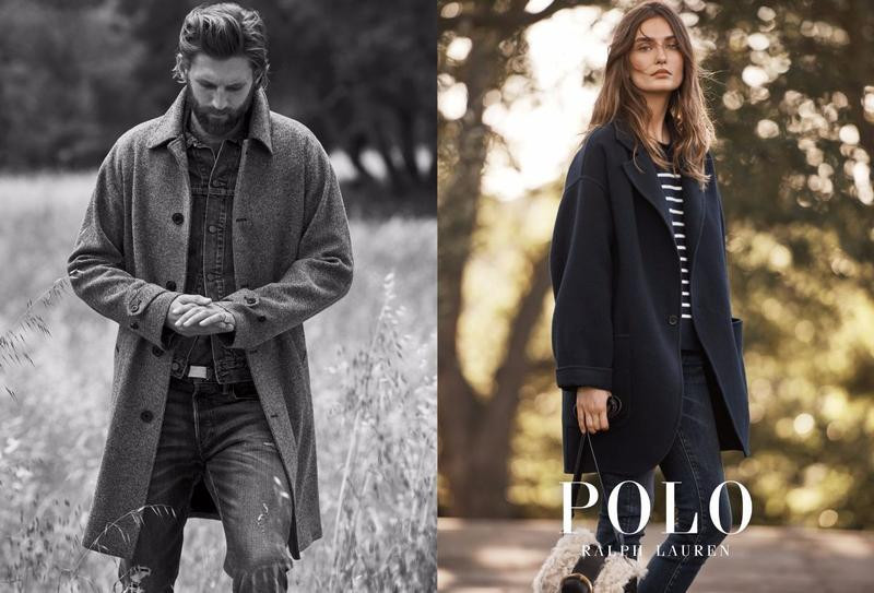 Andreea Diaconu featured in  the Polo Ralph Lauren advertisement for Autumn/Winter 2017