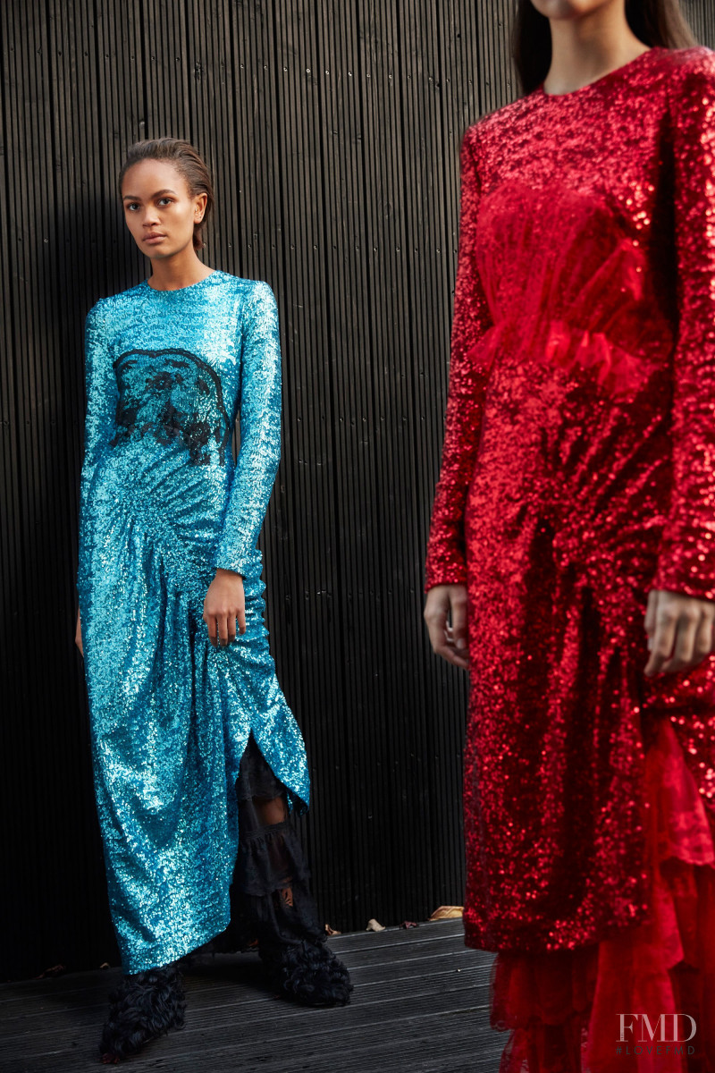 Stephanie Omorojor featured in  the Preen by Thornton Bregazzi lookbook for Pre-Fall 2018