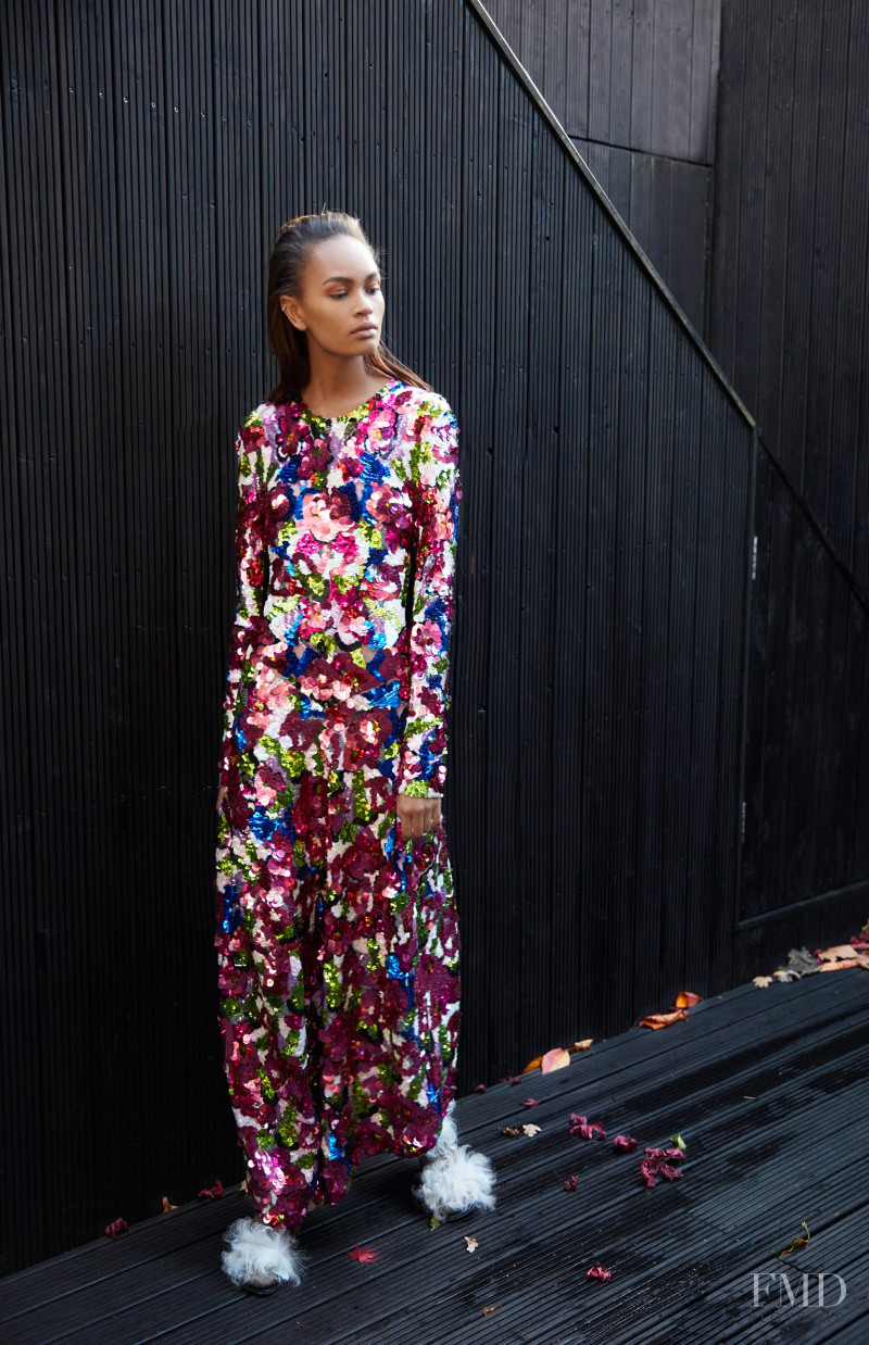 Stephanie Omorojor featured in  the Preen by Thornton Bregazzi lookbook for Pre-Fall 2018