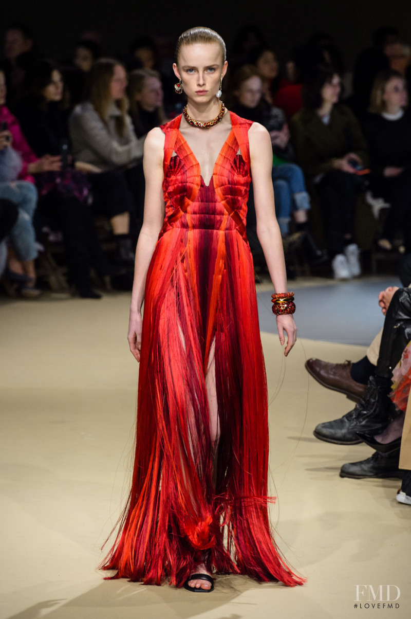 Rianne Van Rompaey featured in  the Alexander McQueen fashion show for Autumn/Winter 2018