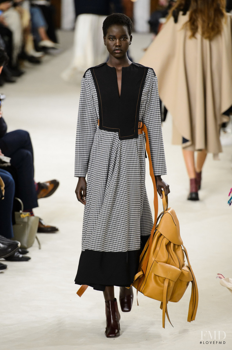 Adut Akech Bior featured in  the Loewe fashion show for Autumn/Winter 2018