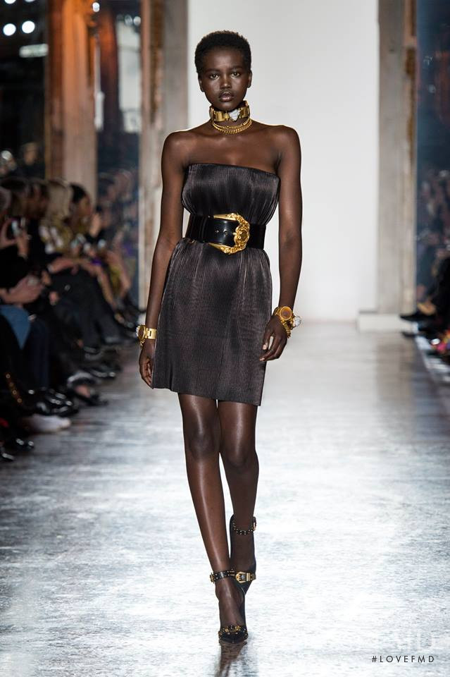 Adut Akech Bior featured in  the Versace fashion show for Autumn/Winter 2018