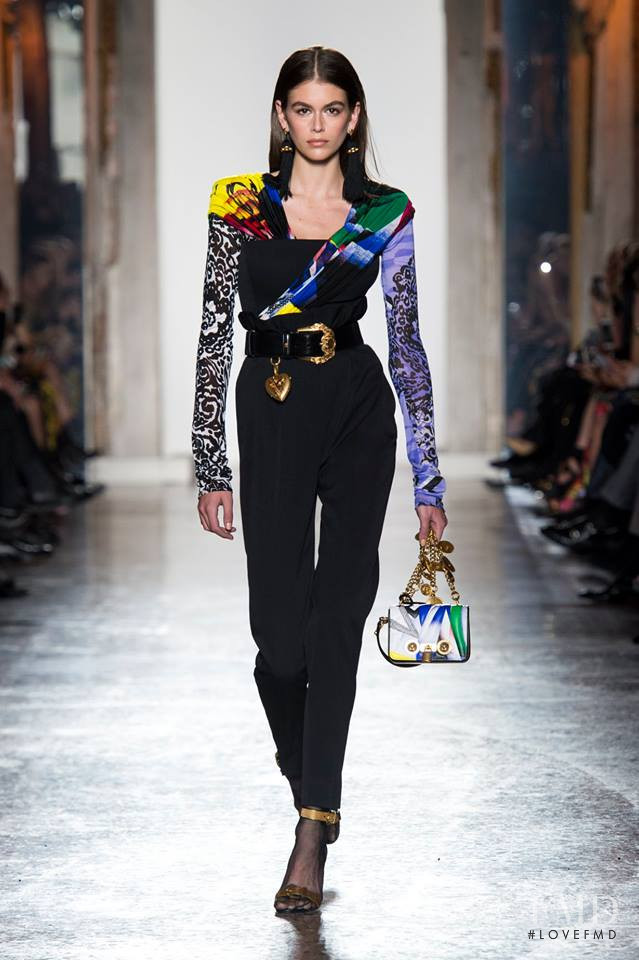 Kaia Gerber featured in  the Versace fashion show for Autumn/Winter 2018