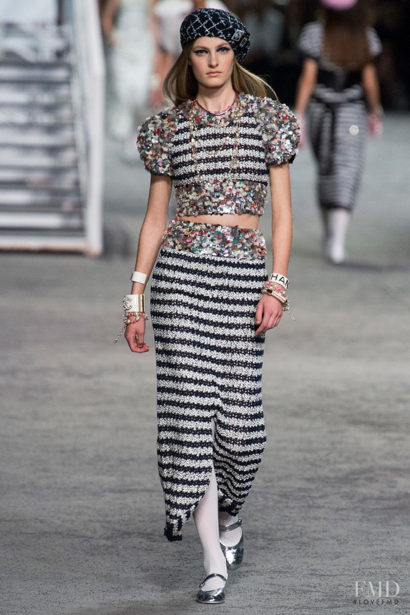 Felice Noordhoff featured in  the Chanel La Pausa fashion show for Resort 2019