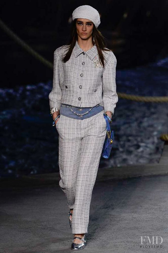 Amanda Googe featured in  the Chanel La Pausa fashion show for Resort 2019