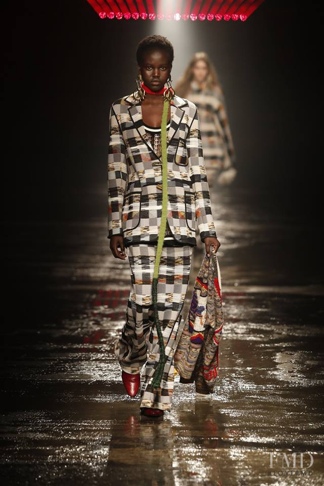 Adut Akech Bior featured in  the Missoni fashion show for Autumn/Winter 2018