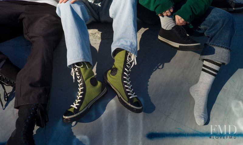 Xie Chaoyu featured in  the Converse x J.W. Anderson advertisement for Spring/Summer 2018