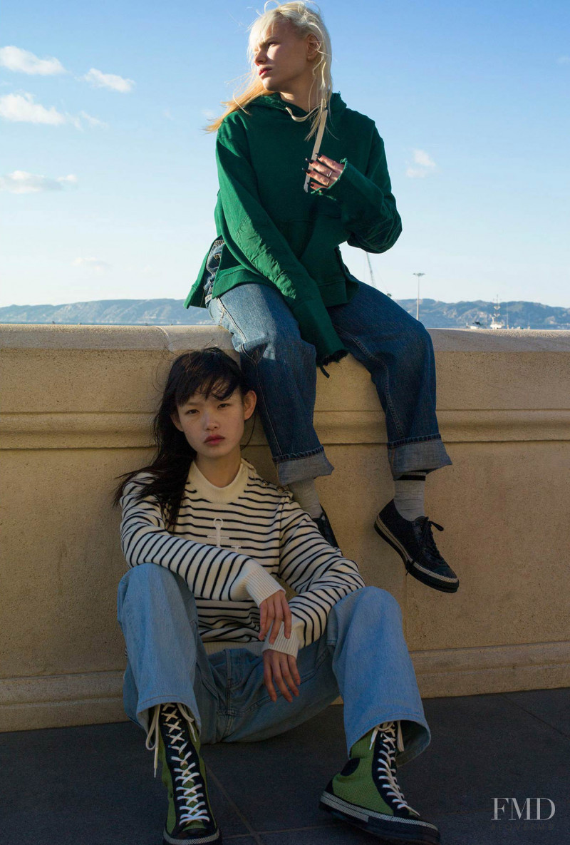 Xie Chaoyu featured in  the Converse x J.W. Anderson advertisement for Spring/Summer 2018