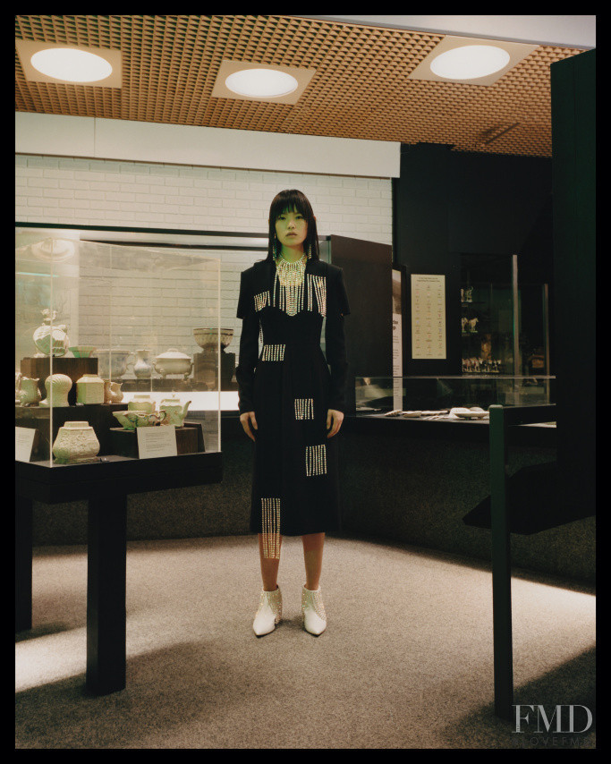 Xie Chaoyu featured in  the Christopher Kane lookbook for Pre-Fall 2018