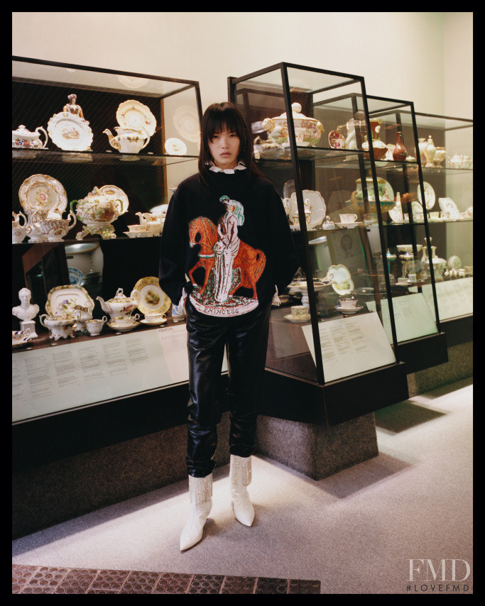 Xie Chaoyu featured in  the Christopher Kane lookbook for Pre-Fall 2018