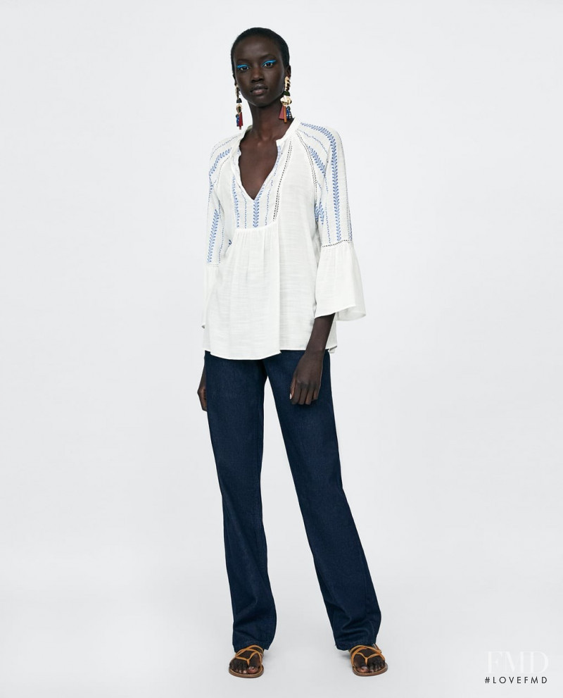 Anok Yai featured in  the Zara lookbook for Summer 2018