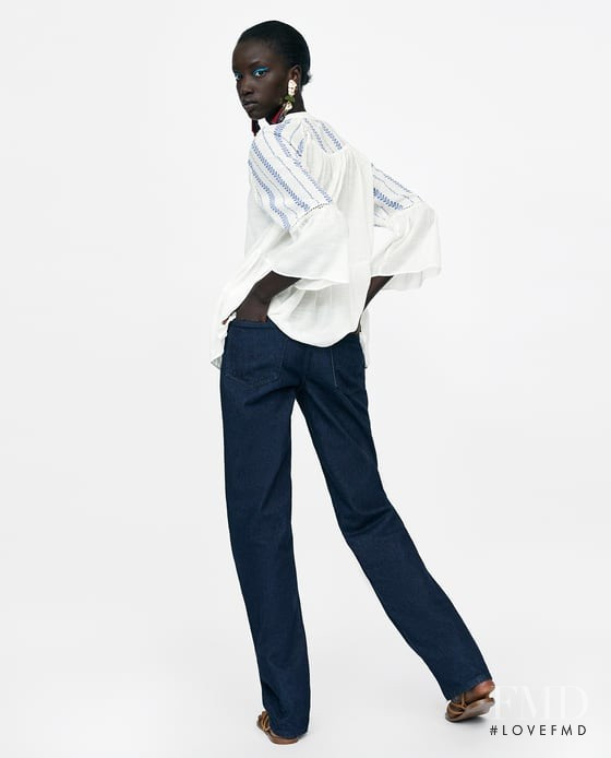 Anok Yai featured in  the Zara lookbook for Summer 2018