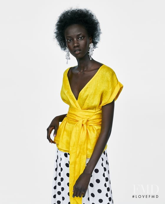 Anok Yai featured in  the Zara lookbook for Summer 2018