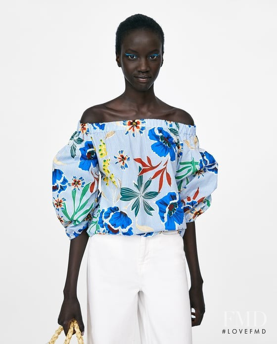 Anok Yai featured in  the Zara lookbook for Summer 2018