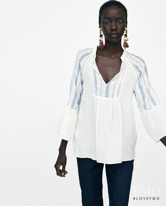 Anok Yai featured in  the Zara lookbook for Summer 2018