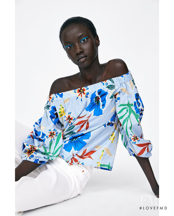 Anok Yai featured in  the Zara lookbook for Summer 2018