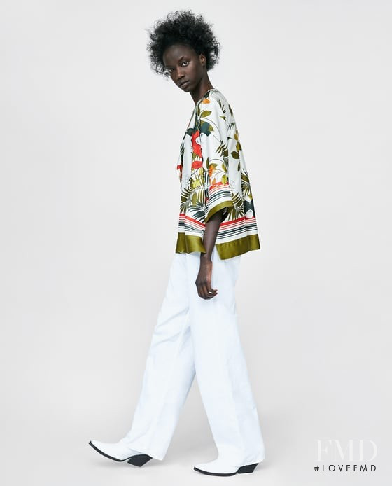 Anok Yai featured in  the Zara lookbook for Summer 2018