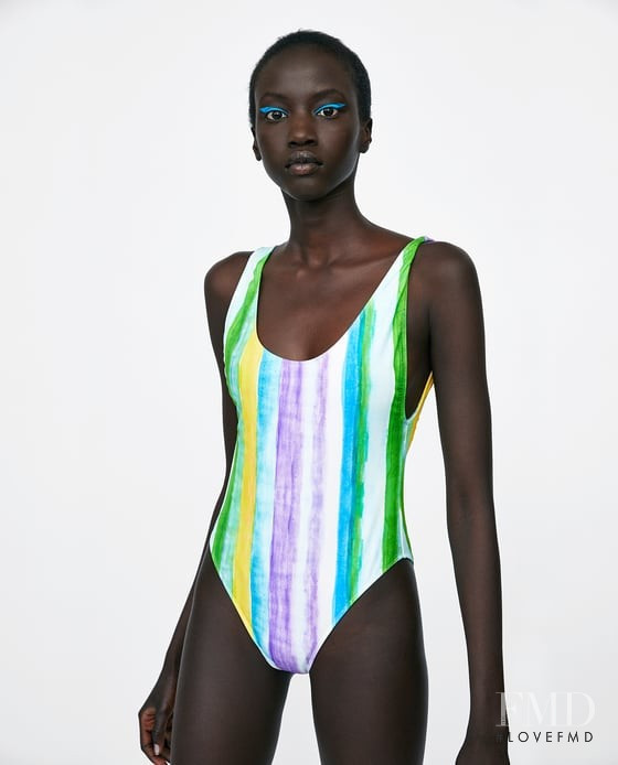 Anok Yai featured in  the Zara lookbook for Summer 2018