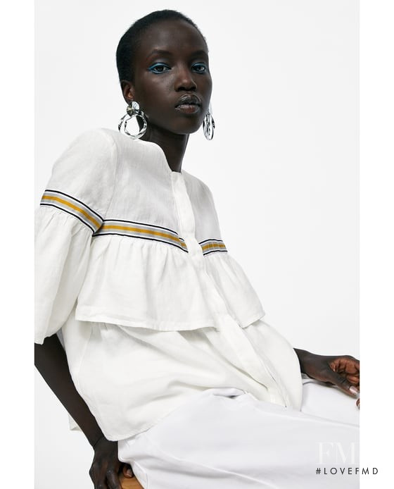 Anok Yai featured in  the Zara lookbook for Summer 2018