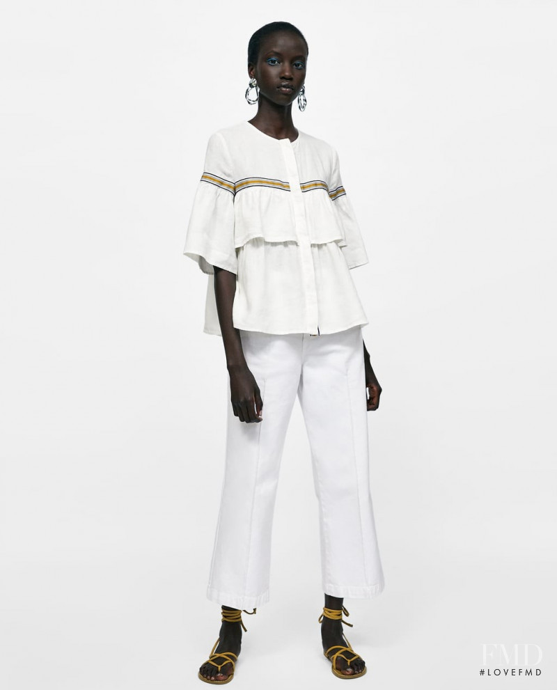 Anok Yai featured in  the Zara lookbook for Summer 2018