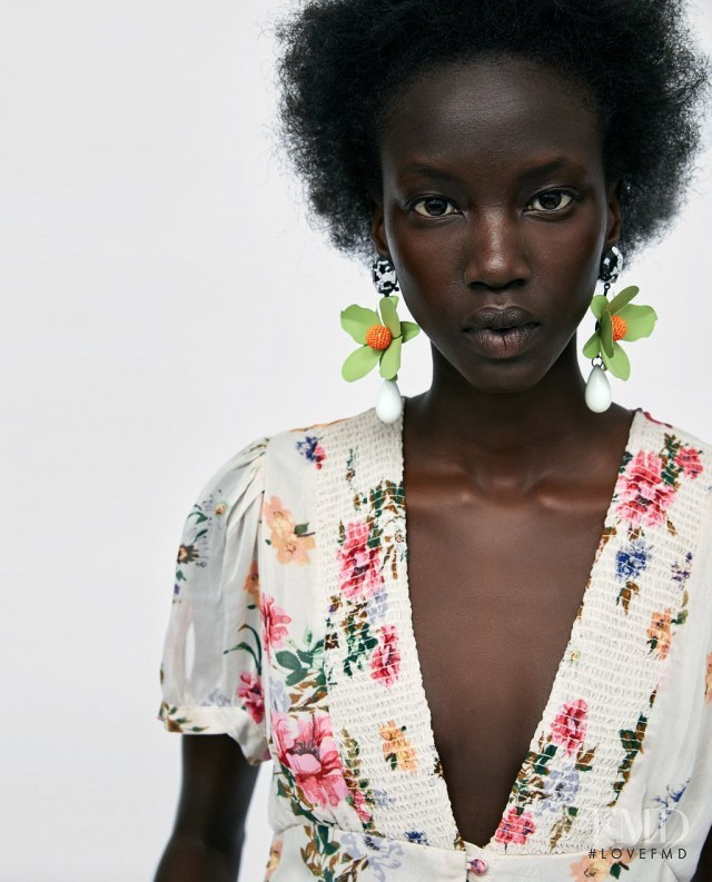 Anok Yai featured in  the Zara lookbook for Summer 2018