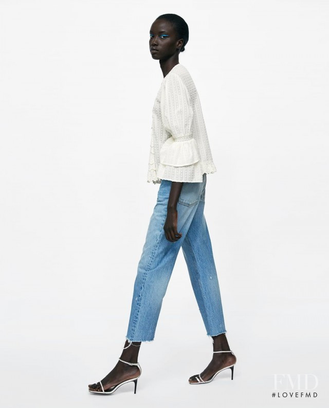 Anok Yai featured in  the Zara lookbook for Summer 2018