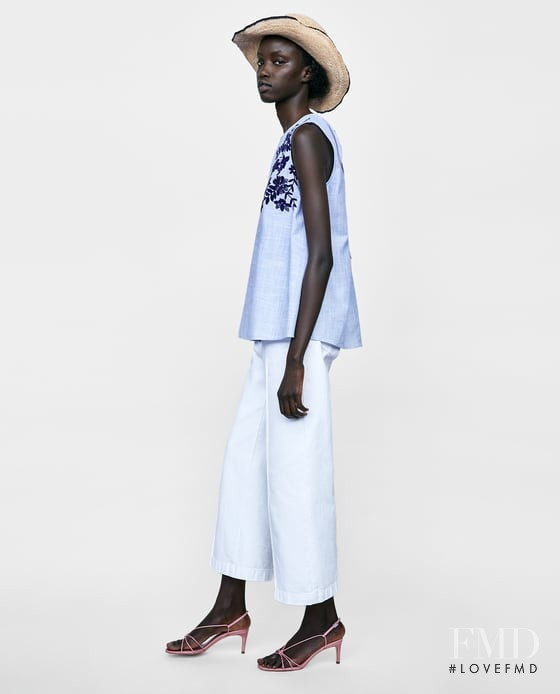 Anok Yai featured in  the Zara lookbook for Summer 2018