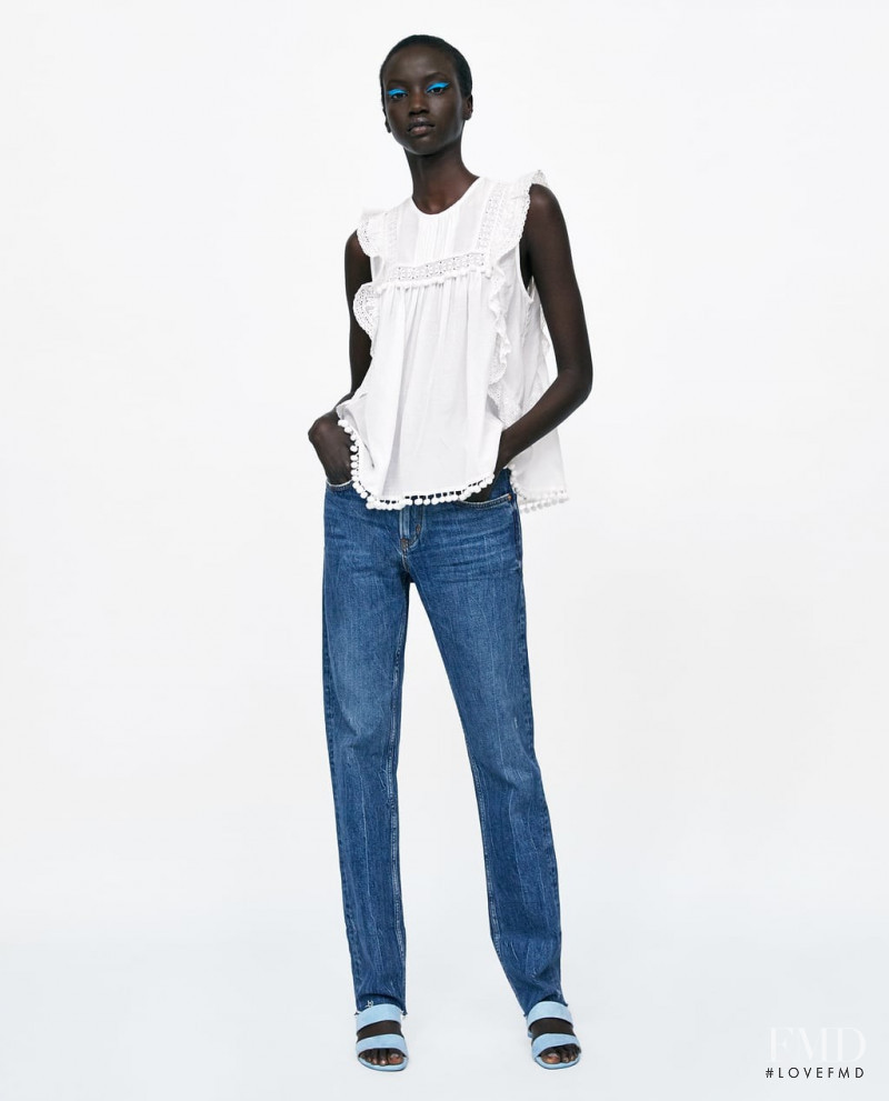 Anok Yai featured in  the Zara lookbook for Summer 2018