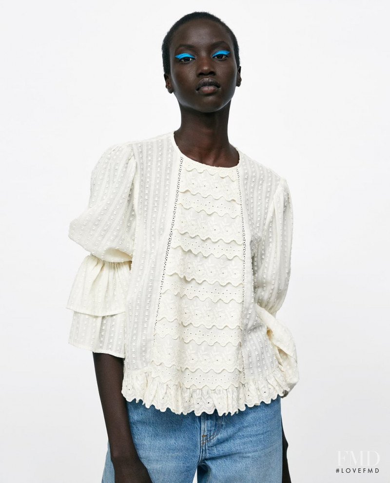 Anok Yai featured in  the Zara lookbook for Summer 2018