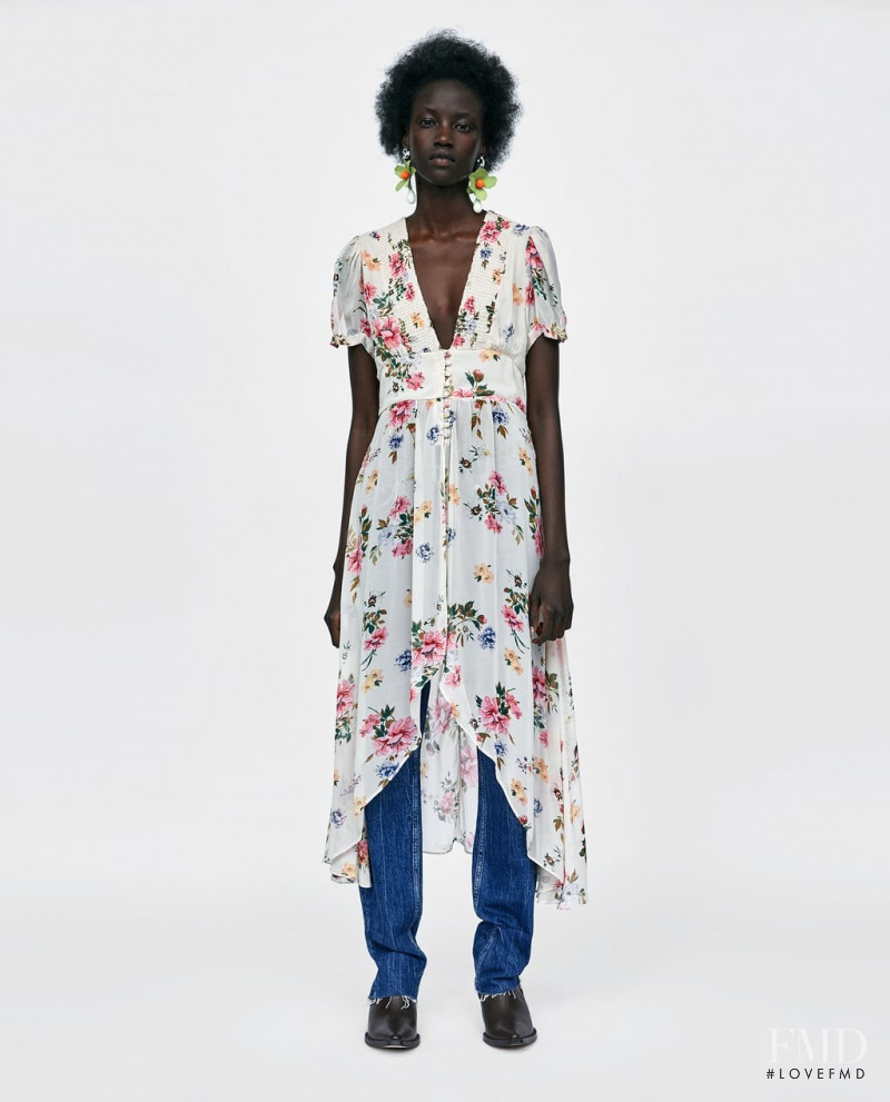 Anok Yai featured in  the Zara lookbook for Summer 2018