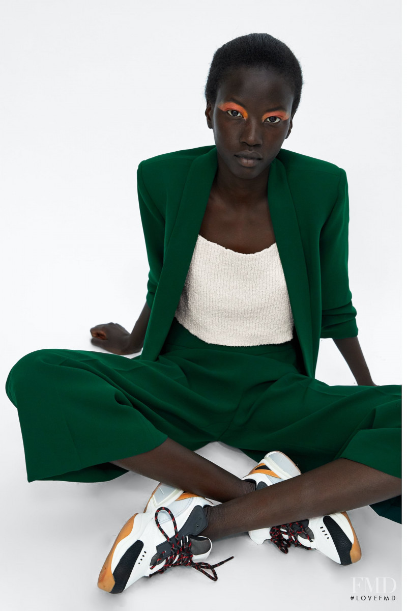 Anok Yai featured in  the Zara lookbook for Summer 2018