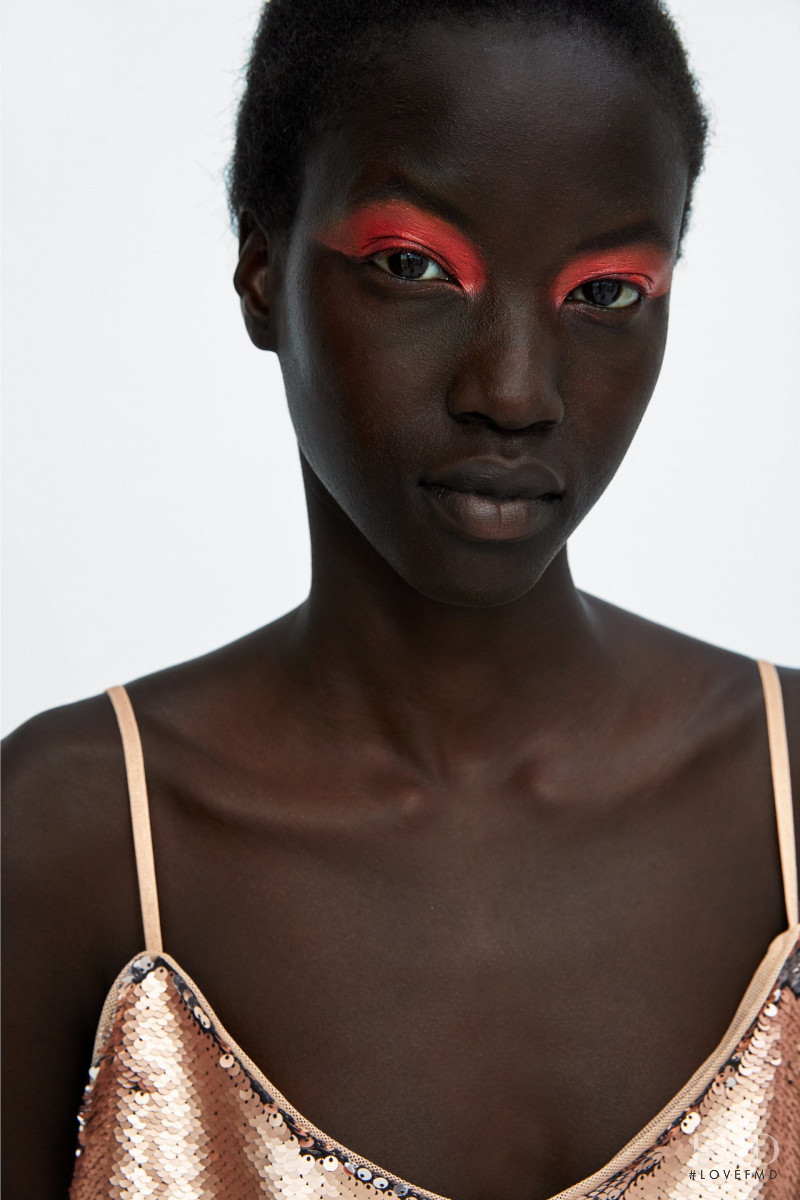 Anok Yai featured in  the Zara lookbook for Summer 2018