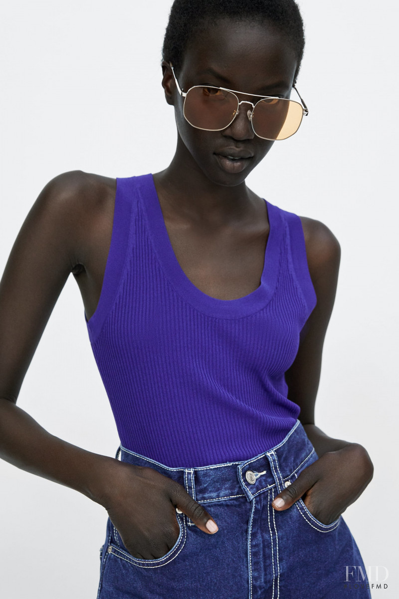 Anok Yai featured in  the Zara lookbook for Summer 2018