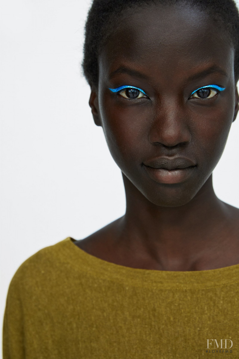 Anok Yai featured in  the Zara lookbook for Summer 2018
