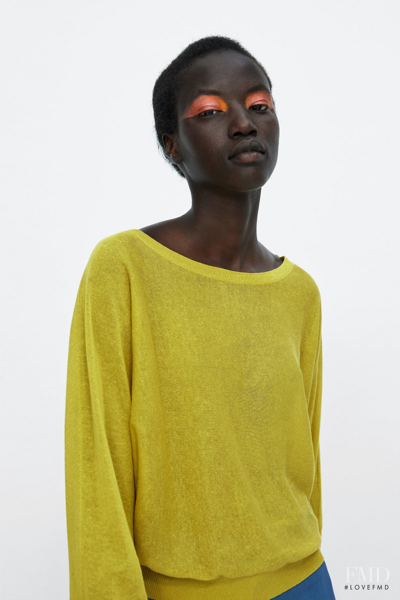 Anok Yai featured in  the Zara lookbook for Summer 2018