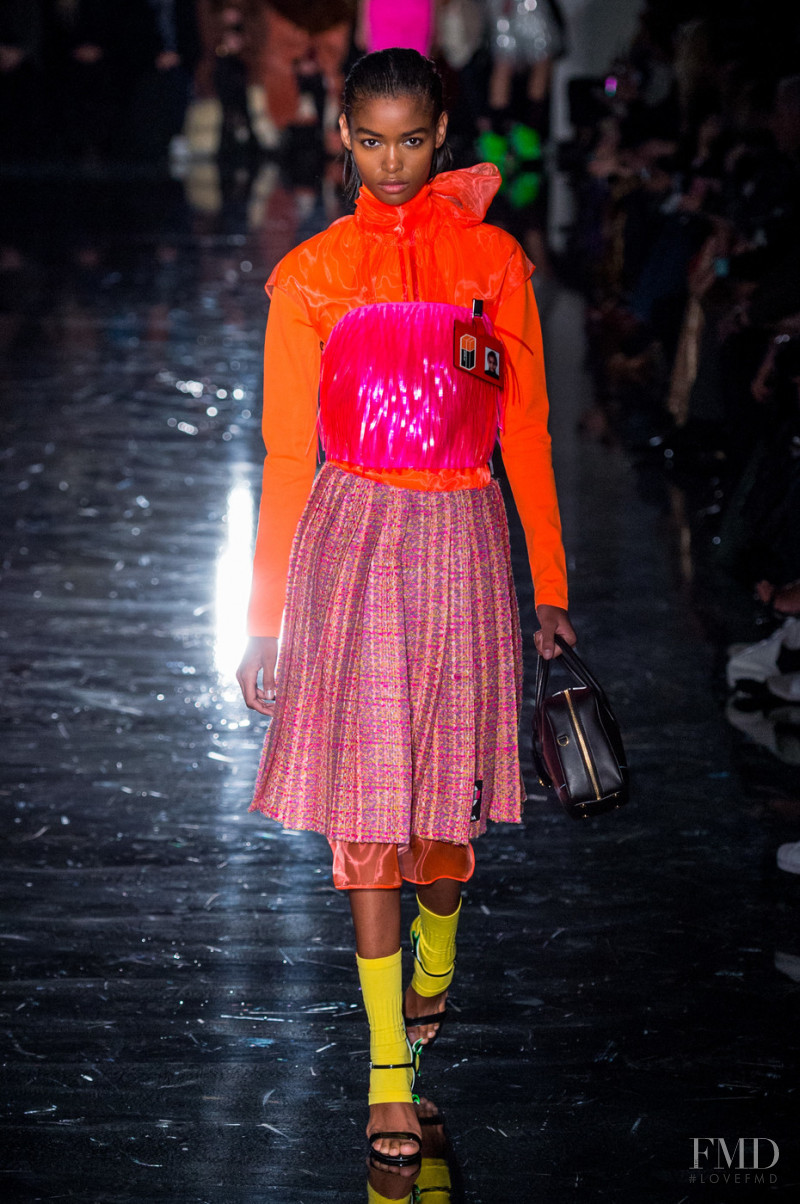 Blesnya Minher featured in  the Prada fashion show for Autumn/Winter 2018