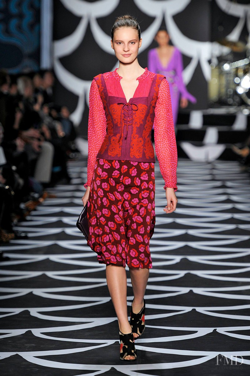 Tilda Lindstam featured in  the Diane Von Furstenberg fashion show for Autumn/Winter 2014