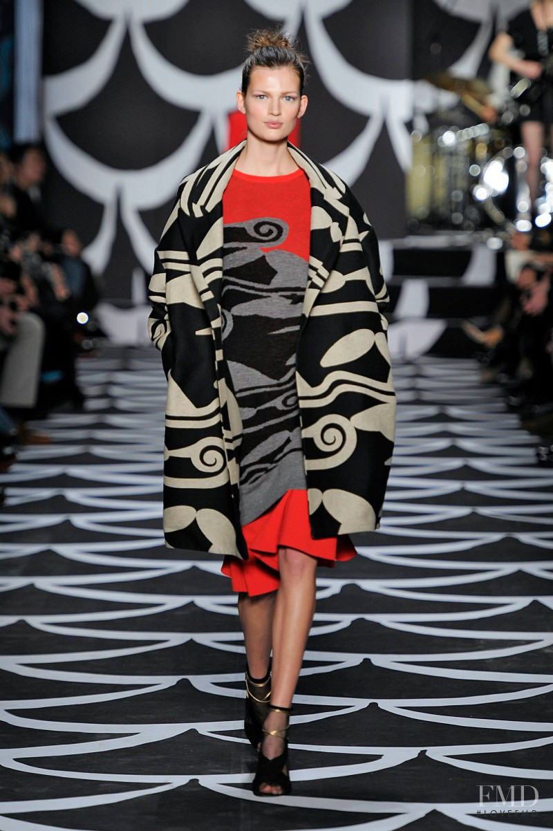 Bette Franke featured in  the Diane Von Furstenberg fashion show for Autumn/Winter 2014