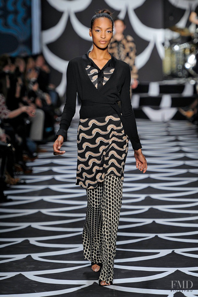 Jourdan Dunn featured in  the Diane Von Furstenberg fashion show for Autumn/Winter 2014