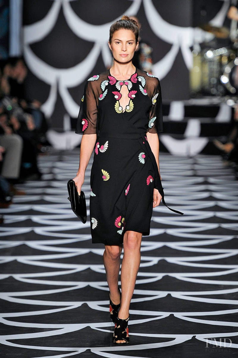 Cameron Russell featured in  the Diane Von Furstenberg fashion show for Autumn/Winter 2014