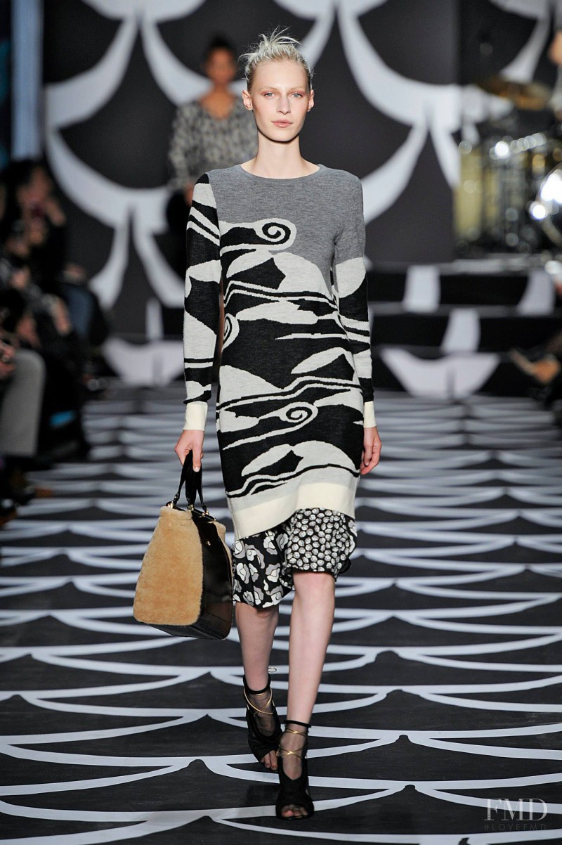 Julia Nobis featured in  the Diane Von Furstenberg fashion show for Autumn/Winter 2014