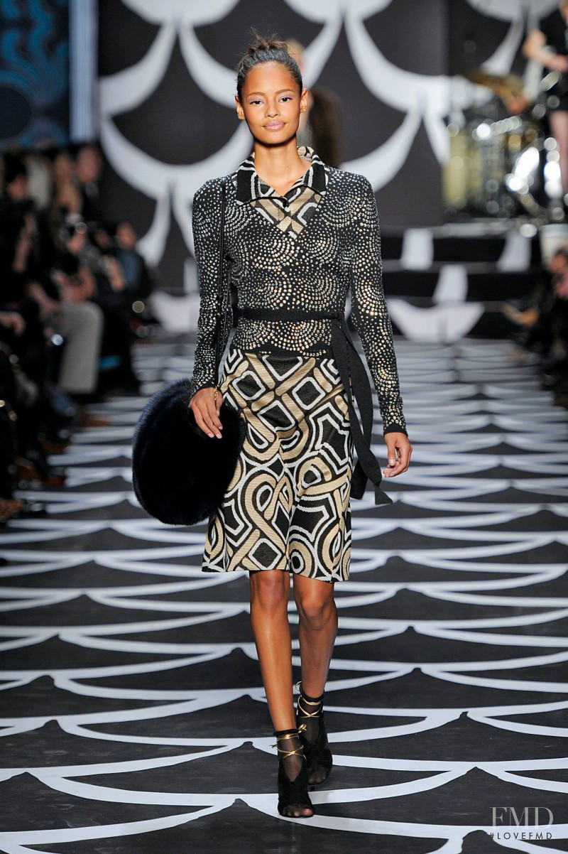 Malaika Firth featured in  the Diane Von Furstenberg fashion show for Autumn/Winter 2014