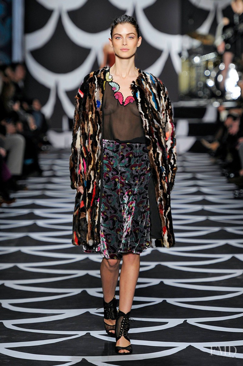Pamela Bernier featured in  the Diane Von Furstenberg fashion show for Autumn/Winter 2014