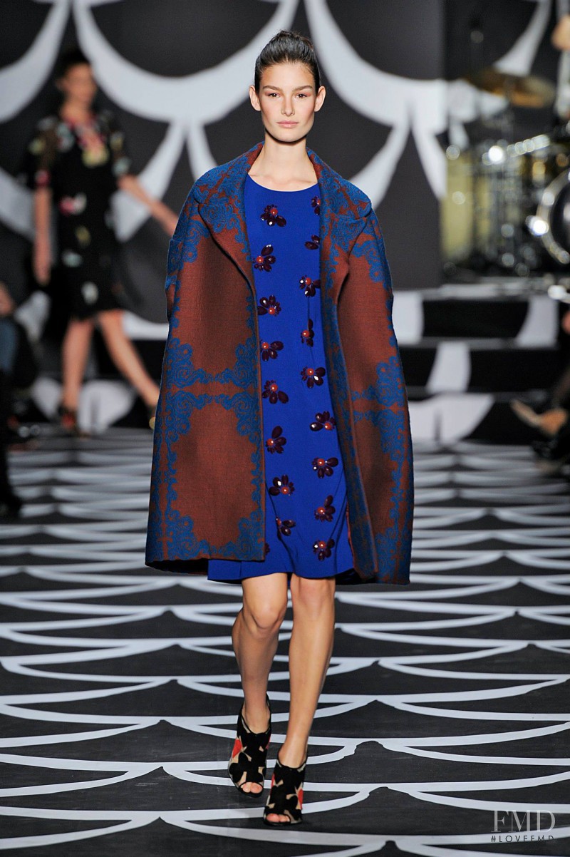 Ophélie Guillermand featured in  the Diane Von Furstenberg fashion show for Autumn/Winter 2014