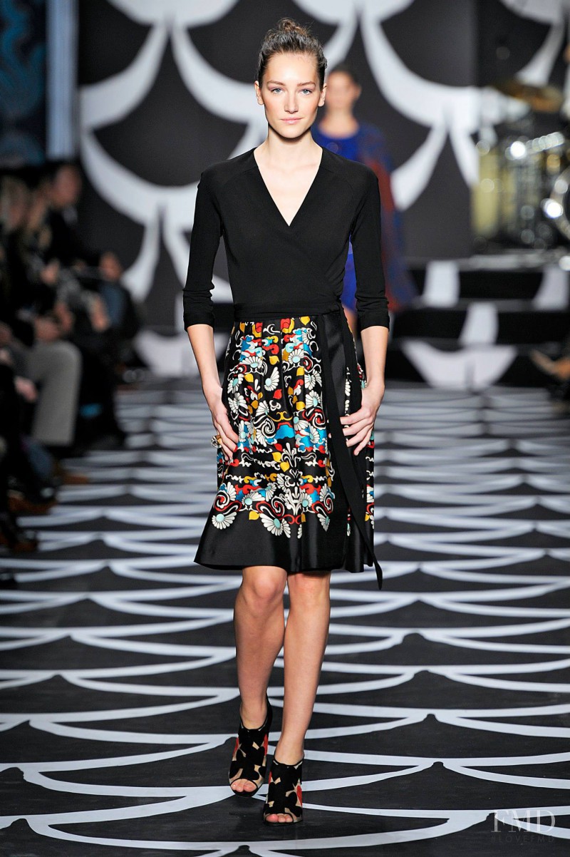 Joséphine Le Tutour featured in  the Diane Von Furstenberg fashion show for Autumn/Winter 2014